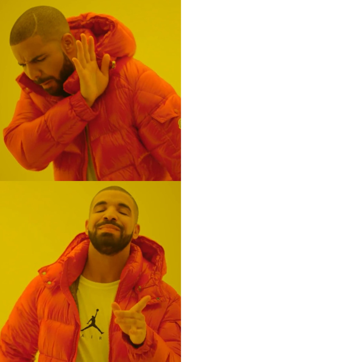 Drake Hotline Bling meme about Chomps