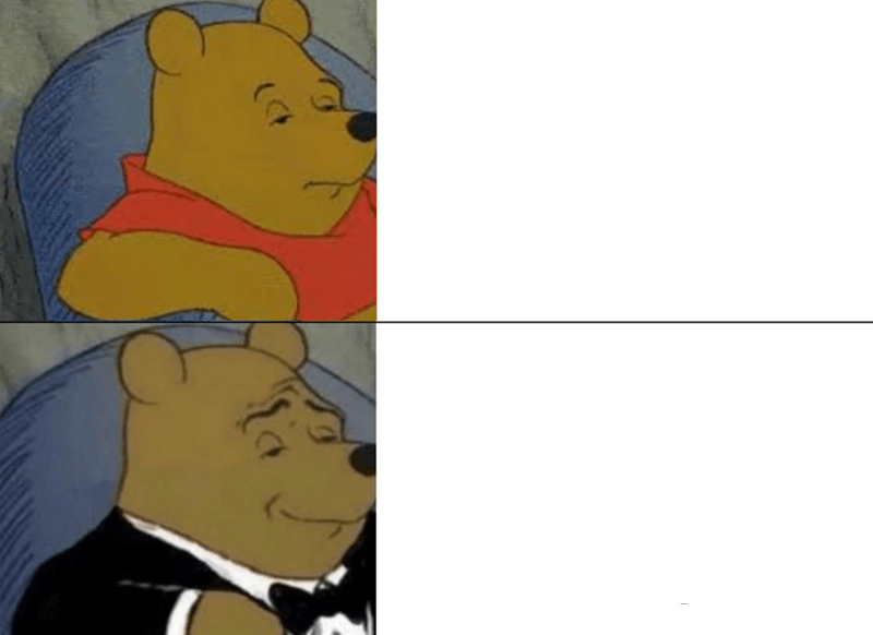 Tuxedo Winnie The Pooh meme about Chomps