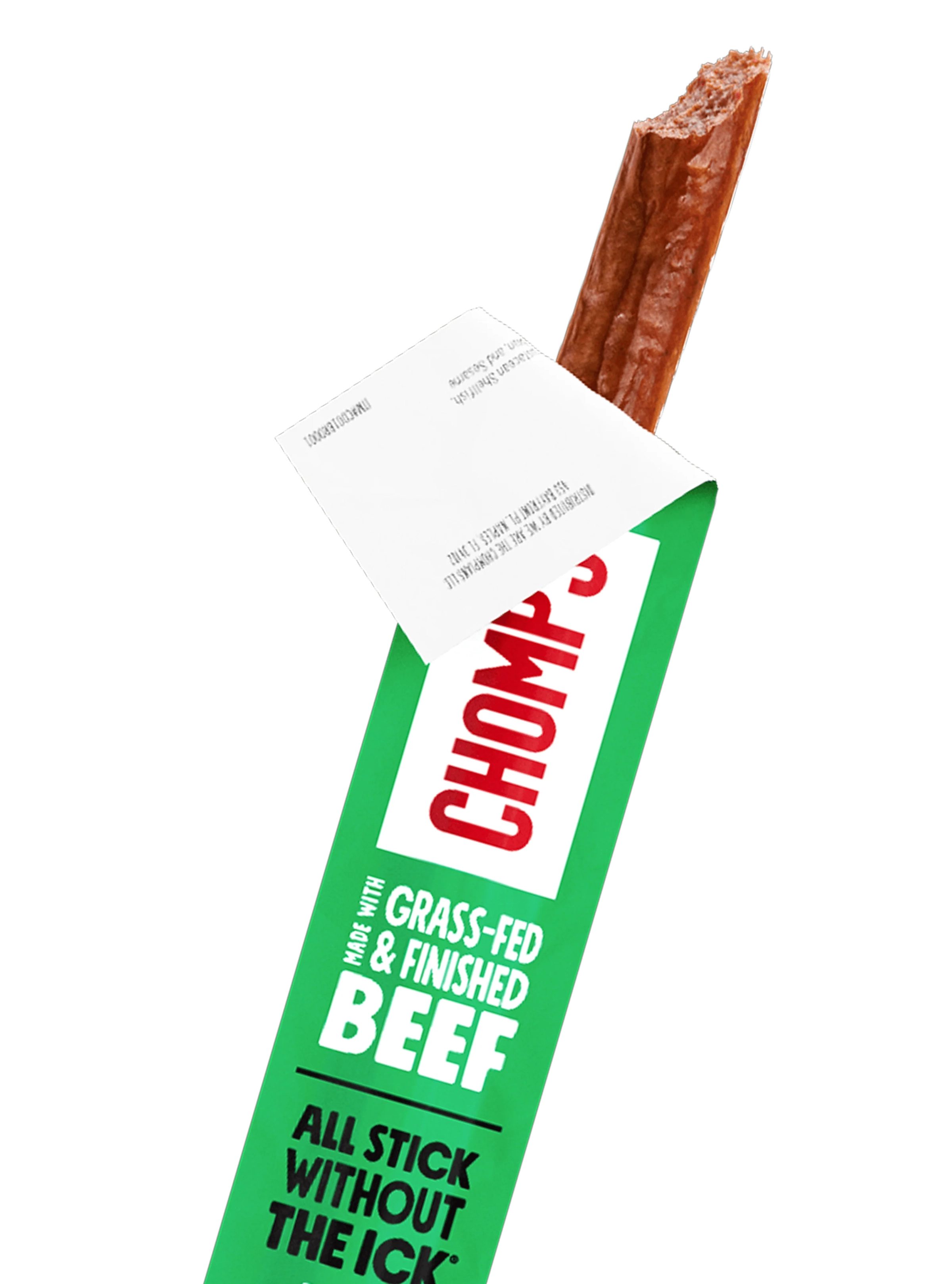 Chomps Jalapeno Beef Stick partially opened