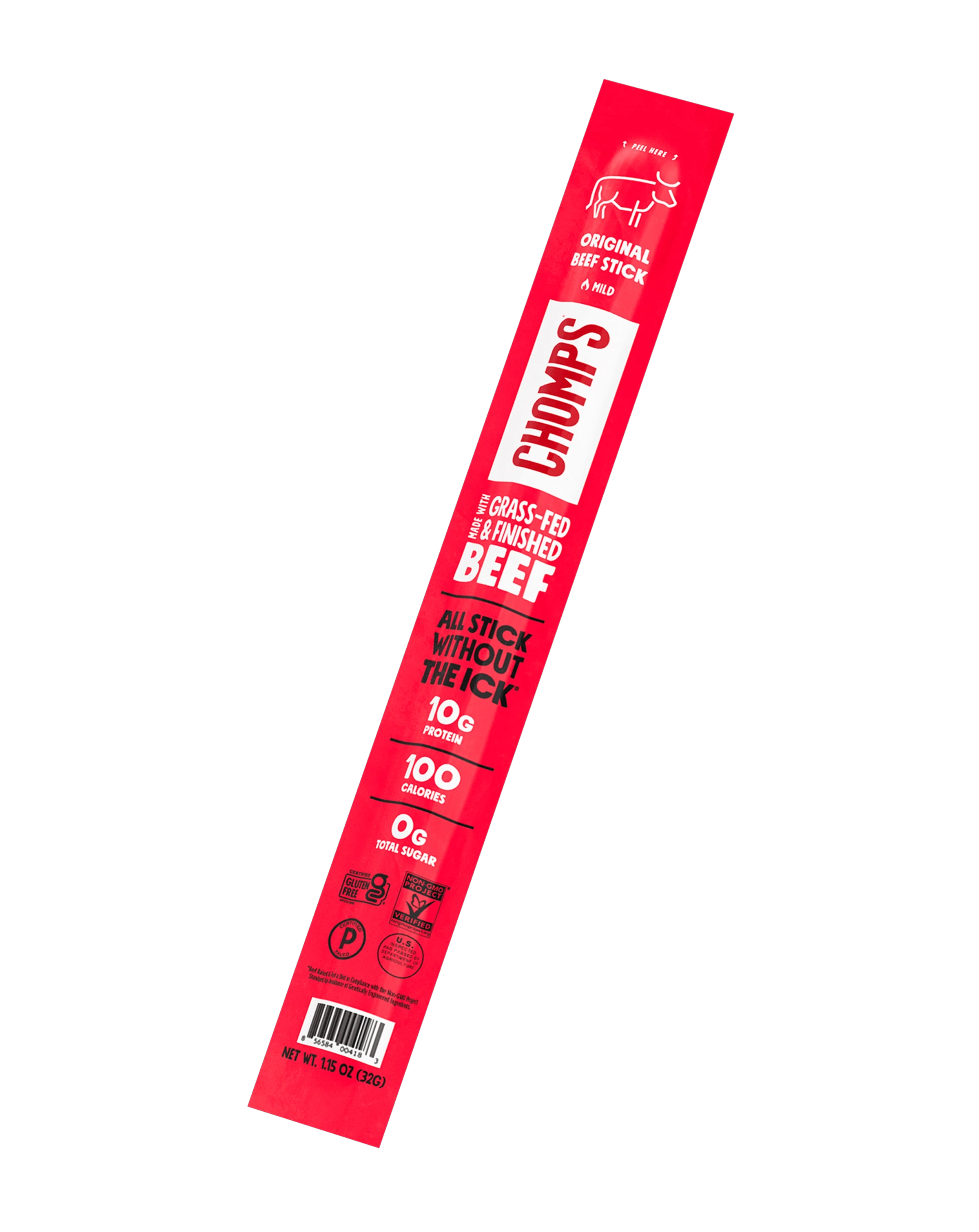 a single Chomps Original Beef stick